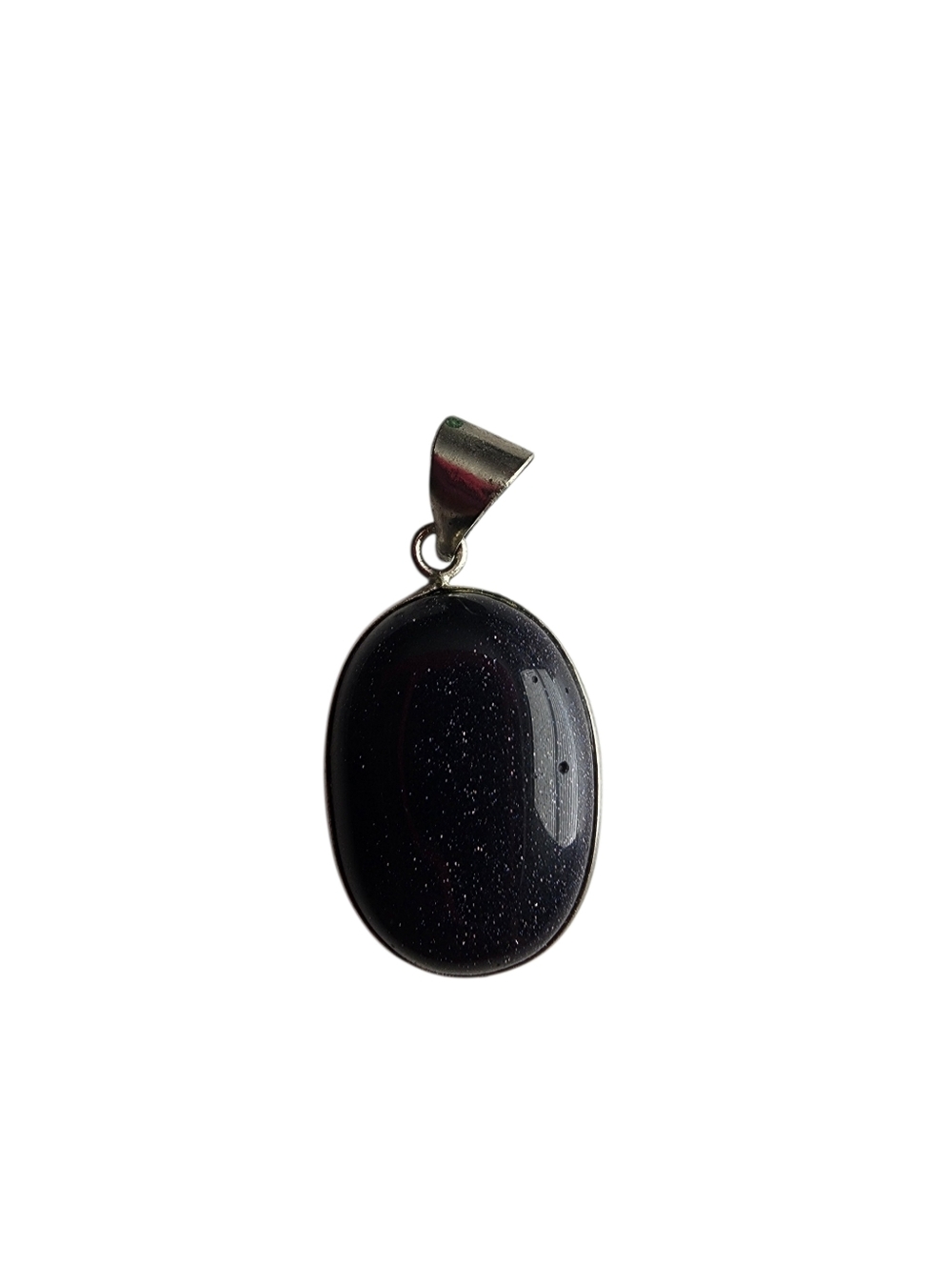 (2)Oval Blue  Goldstone Pendant Necklace Charm